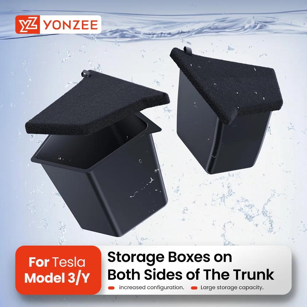YZ pour Tesla modèle Y Juniper 2021-2026 coffre côté boîte de rangement couvercle creux organisateur