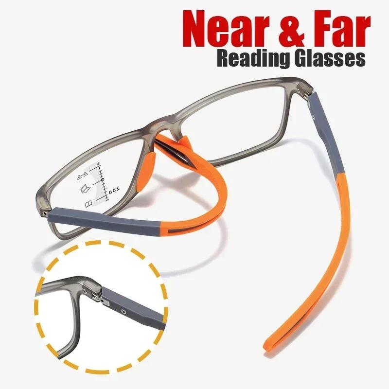 TR90 Anti-lumière bleue multifocale lunettes de lecture hommes femmes progressif près de loin lunett