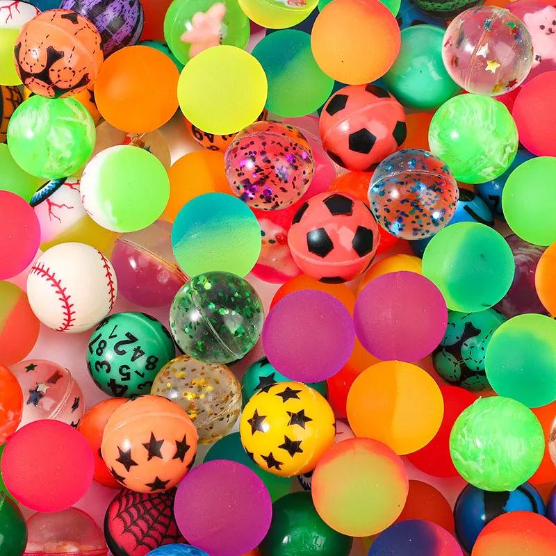 Boule élastique en caoutchouc, arc-en-ciel, bicolore, mat, solide, boule flottante colorée, boule am