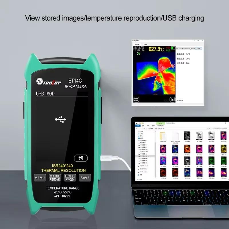 TOOLTOP ET14C 2.8 pouces imageur thermique 25Hz caméra d'imagerie thermique domestique ISR240x240 th