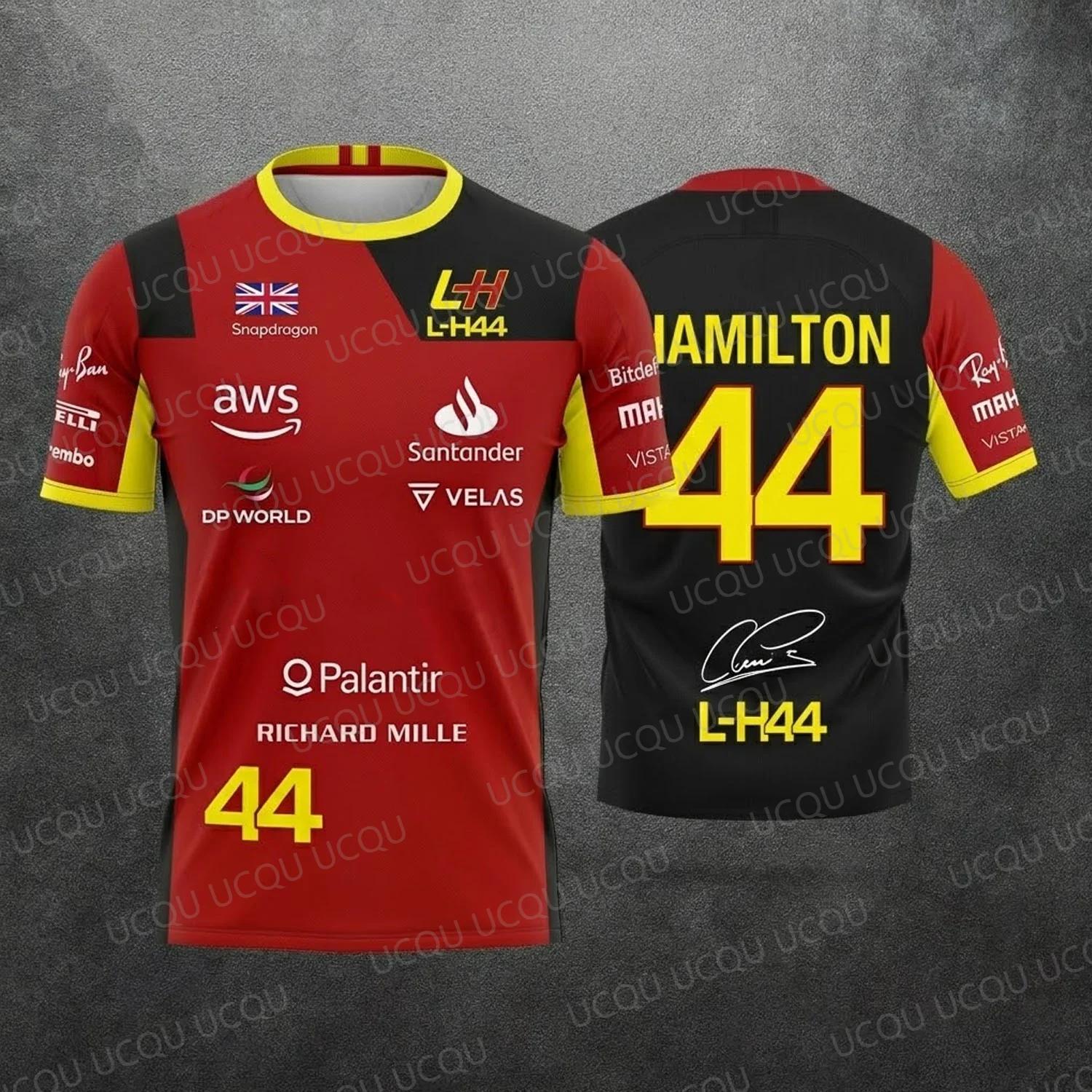 Nouvelle édition spéciale 2026 Hamilton Summer Unisex Motorsport Fans 44 Red Black Racing Team Unifo