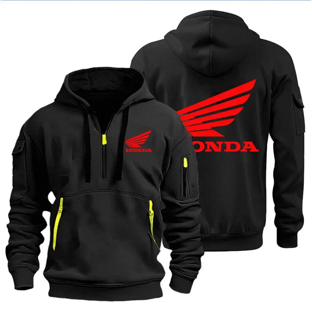Vêtements pour hommes sweat à capuche veste de moto Honda Wing Logo imprimé sweat pull veste de mota