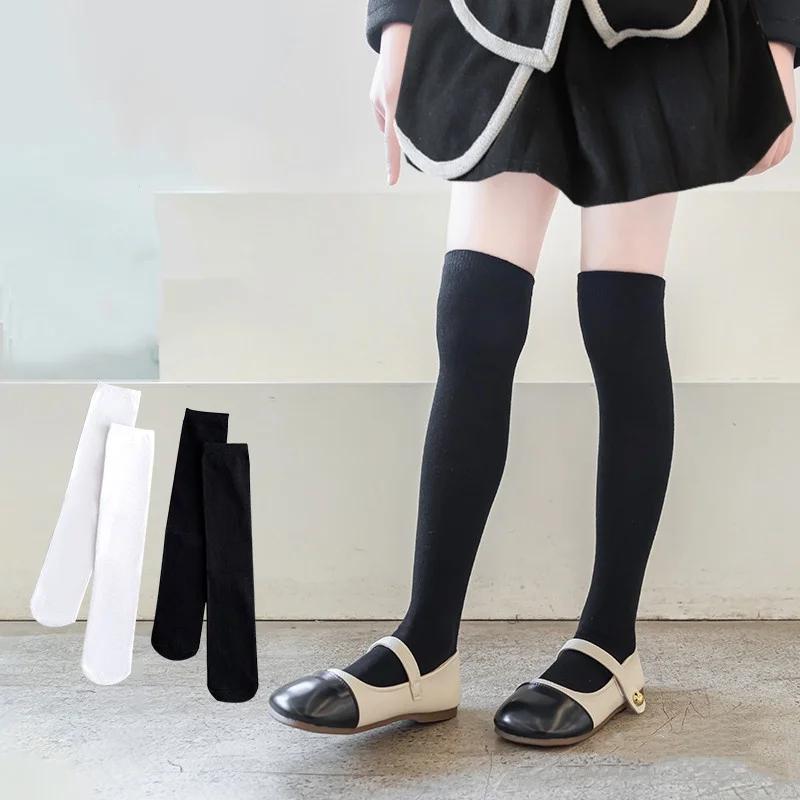 Chaussettes pour enfants pour filles chaussettes longues hautes blanches pour garçons chaussettes de