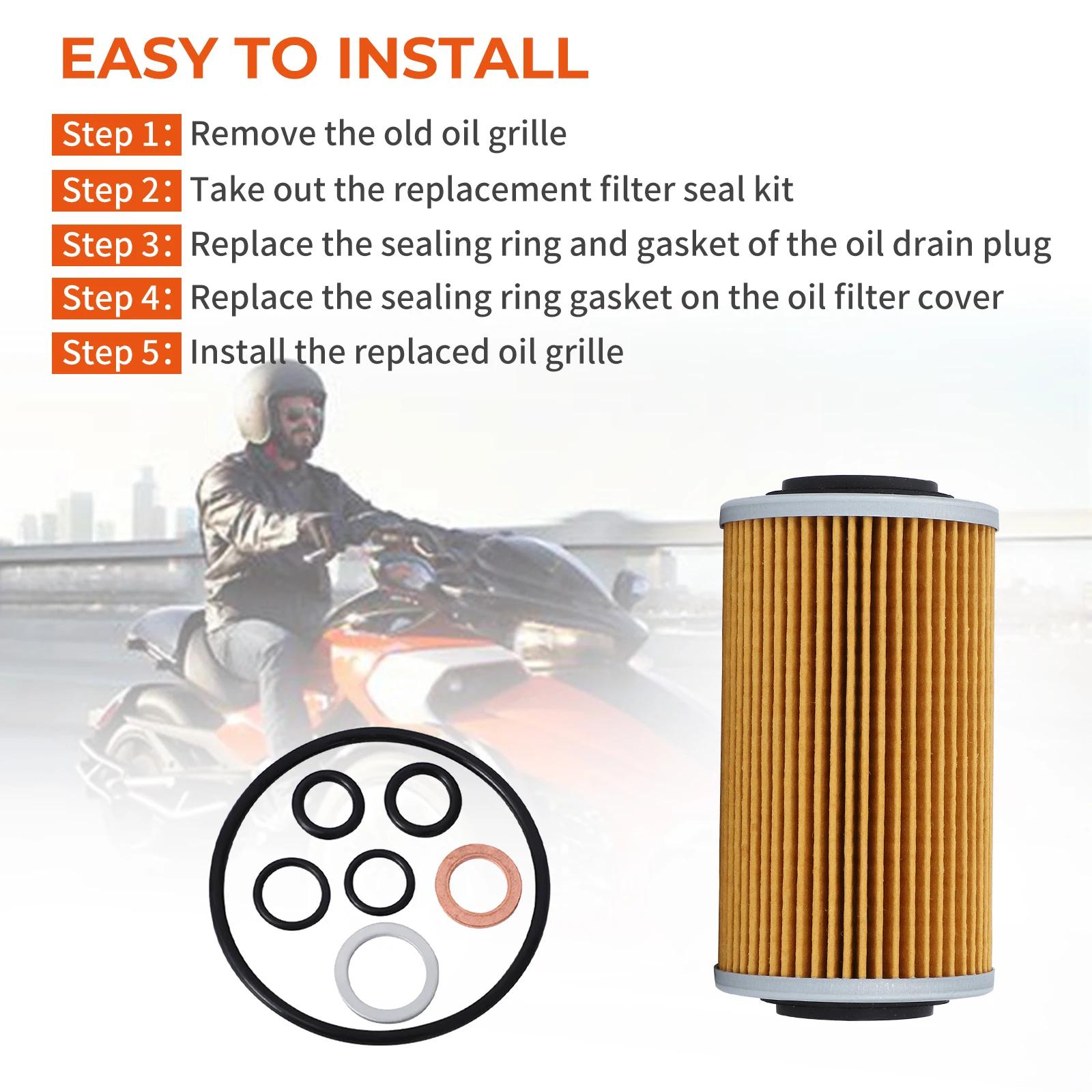 Filtre à huile avec kit de joint pour Can-Am Spyder SM6-SE6 modèles 1330 RT/F3 2014 2015 2016 2017 2