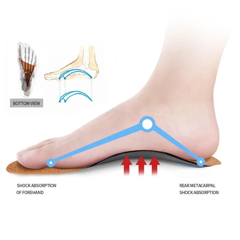 Semelles orthopédiques en cuir, Support de voûte plantaire, pieds plats, fasciite plantaire, coussin