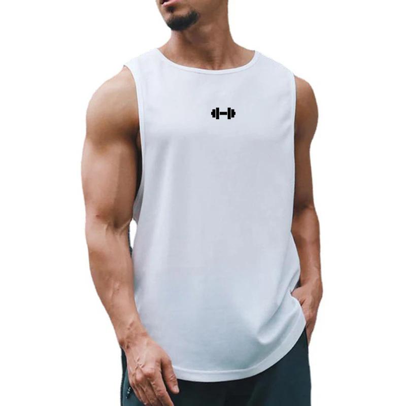 Débardeur de gymnastique d'été pour hommes, vêtements d'entraînement de Fitness, chemise ample sans