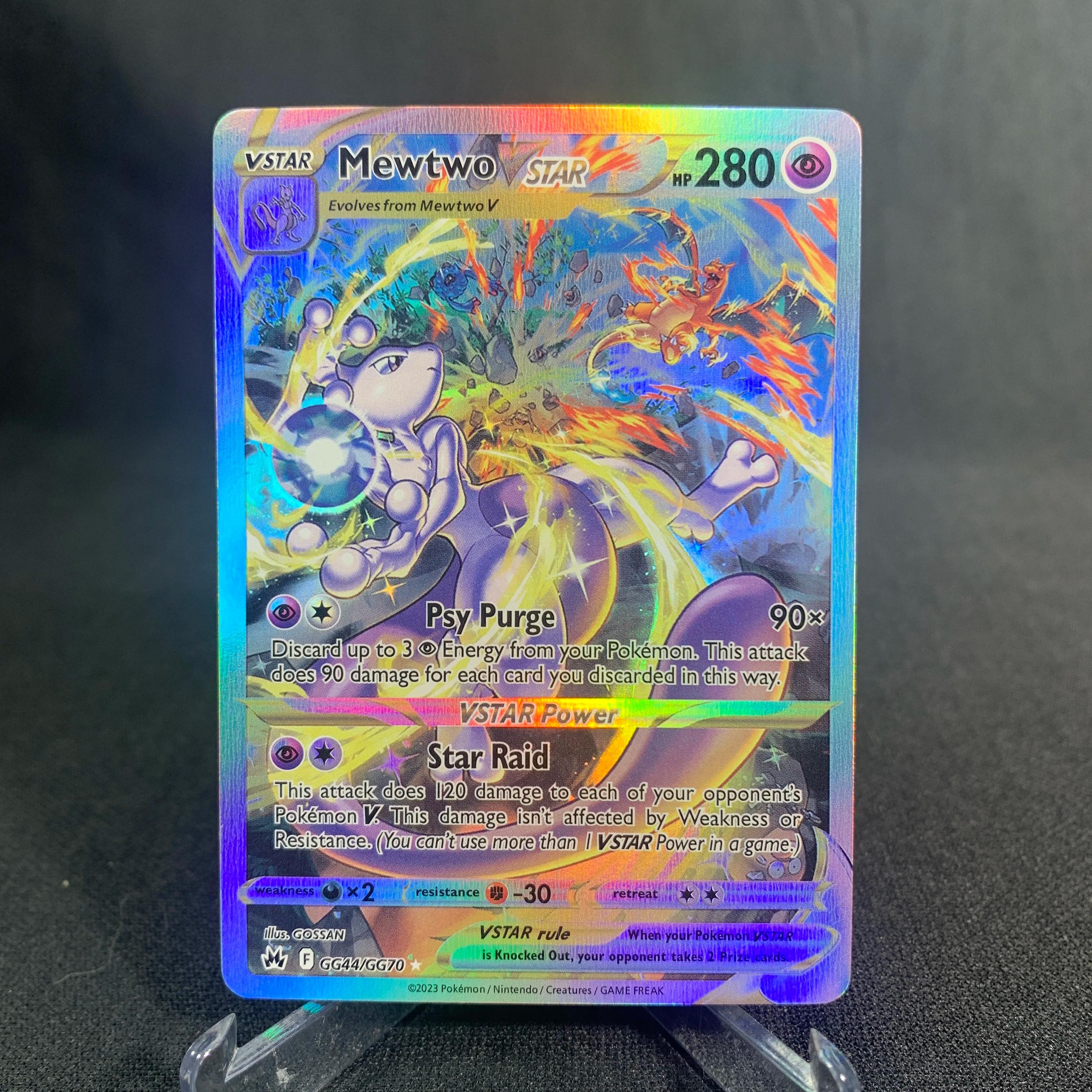 Mew Mewtwo cartes Pokemon brillant Mewtwo holographique Mew Ex GX VMX loisirs Collection Rare cartes