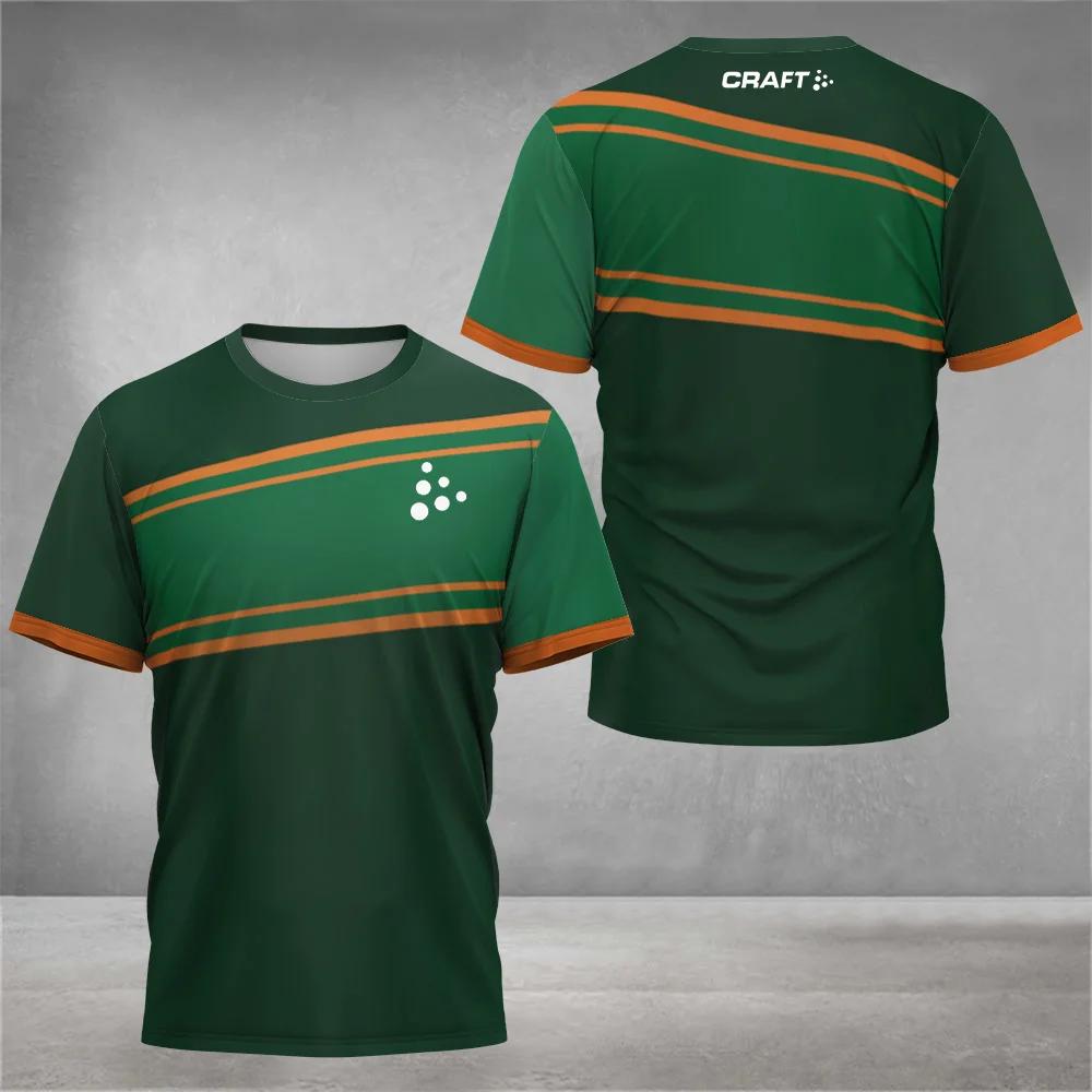 T-shirt à col rond imprimé à la mode pour hommes, haut à manches courtes, badminton et tennis, vêtem