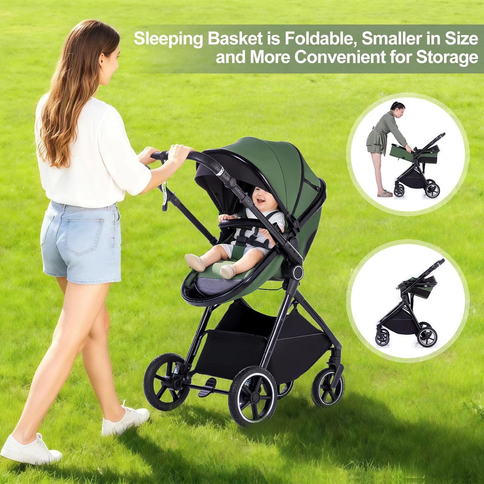 Poussette 3 en 1 pliante multifonction voyage siège sécurité norme européenne nouveau-né pratique