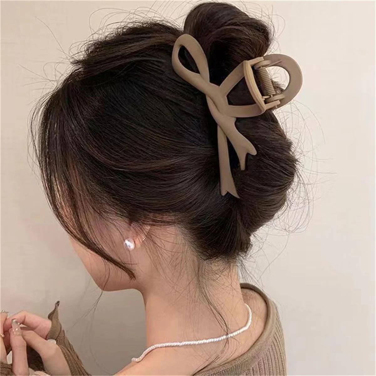 Pinces à cheveux mates de 13CM, Vintage, nœud en ruban, griffes, couvre-chef en crabe, épingles à ch