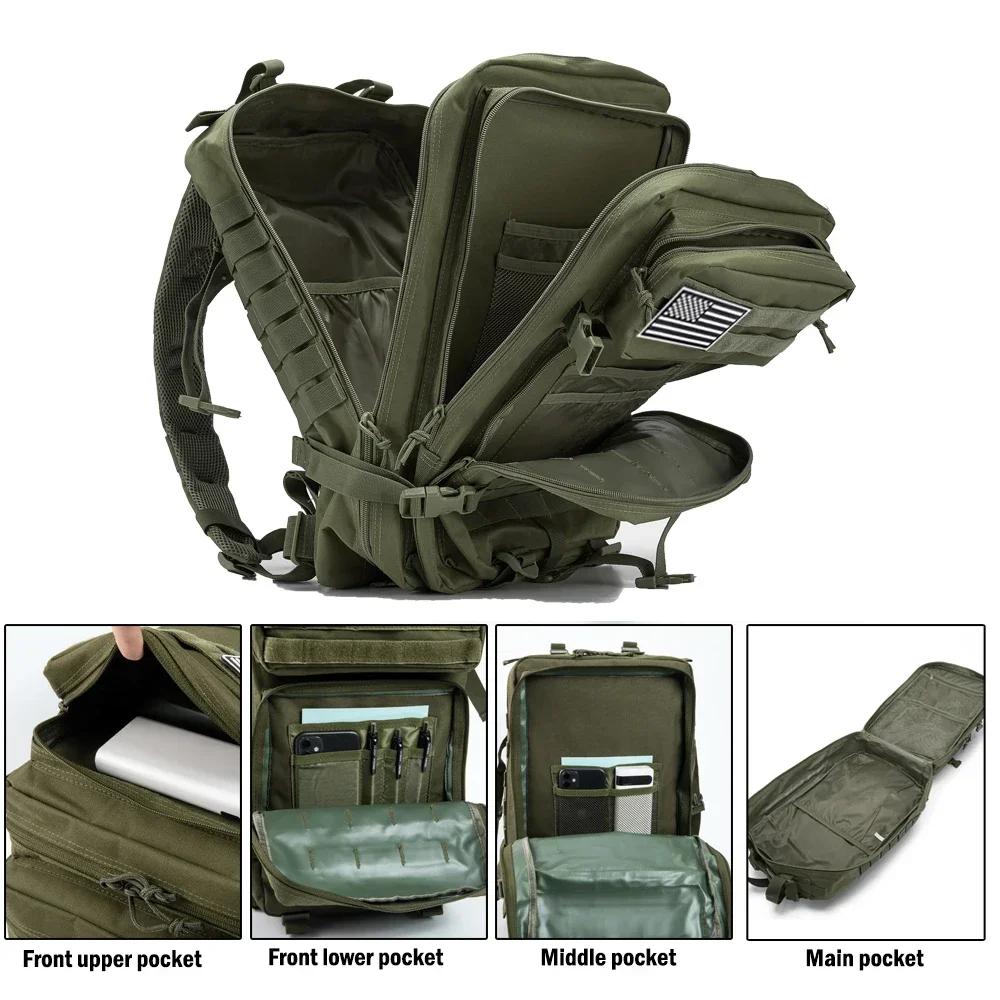45L sac à dos tactique grande capacité sac à dos extérieur 3 jours Fitness sac de randonnée randonné