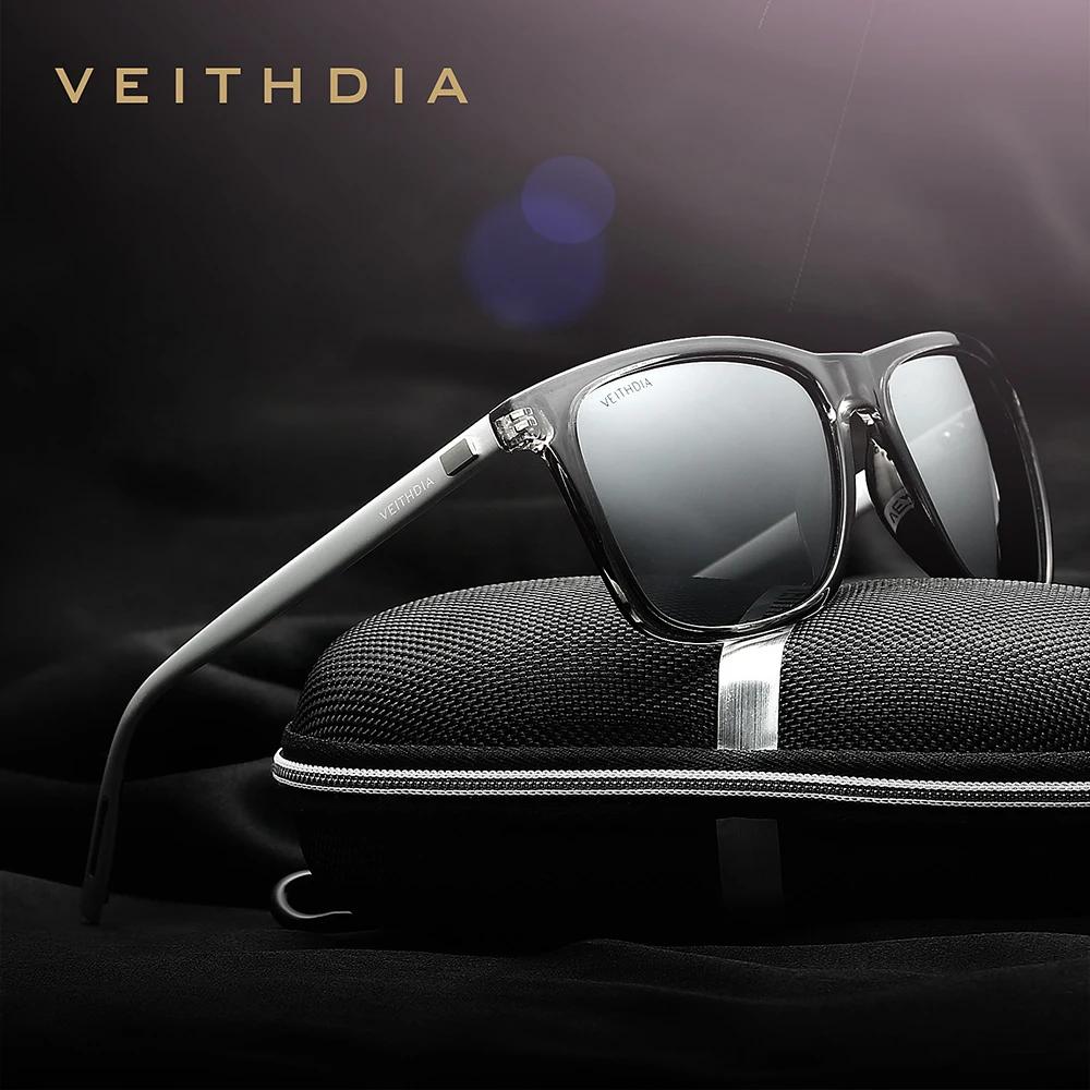VEITHDIA marque lunettes de soleil unisexe rétro aluminium + TR90 lunettes de soleil polarisées lent