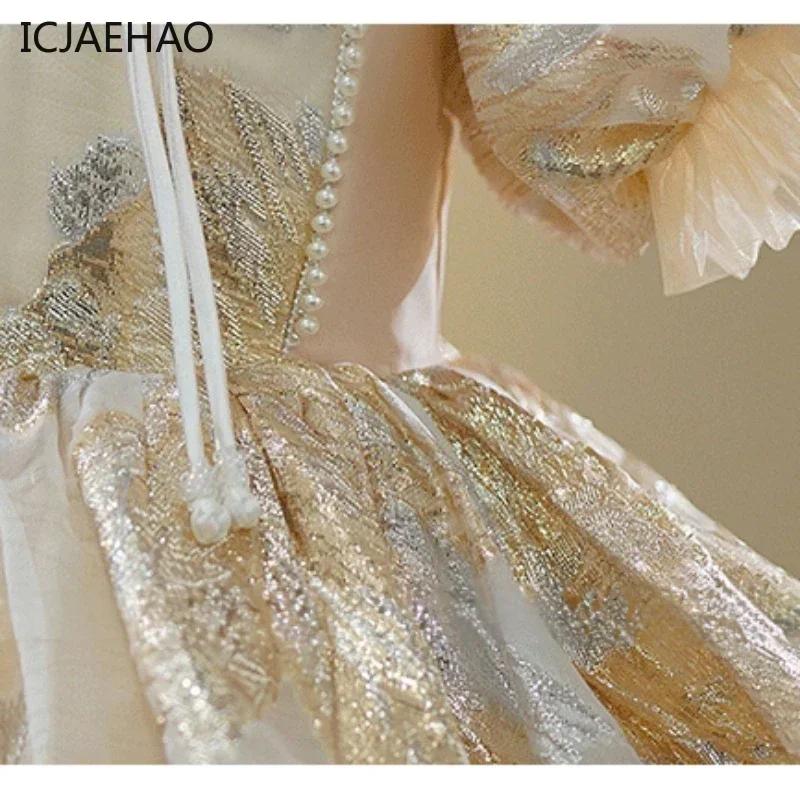 Top princesse mariage fête d'anniversaire luxe robe de soirée courte enfant broderie Champa enfants