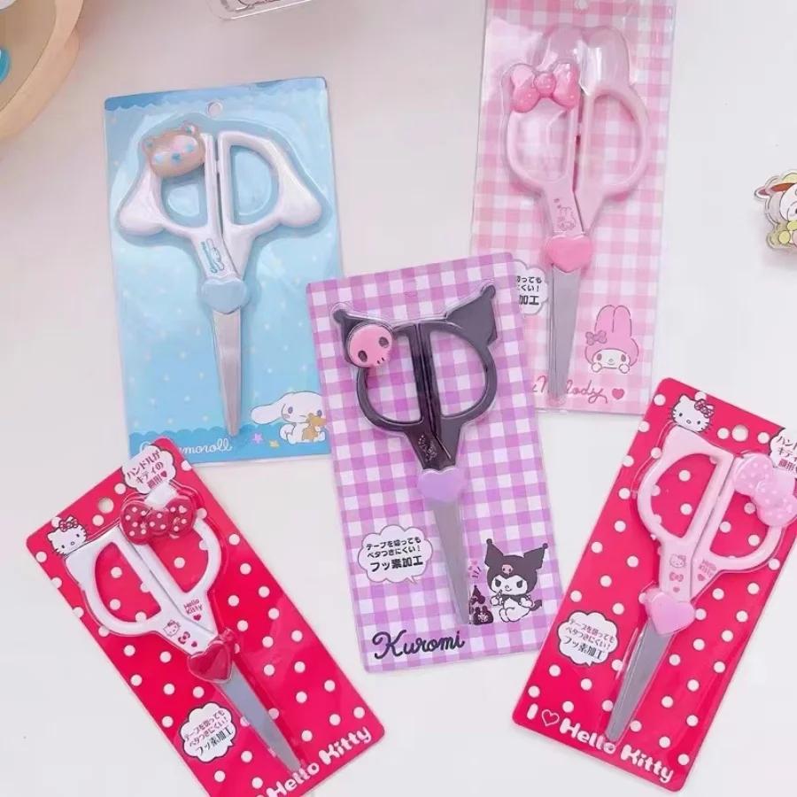 1pc Ciseaux en acier inoxydable Hello Kitty Kuromi, Papeterie mignonne, Ciseaux pour travaux manuels