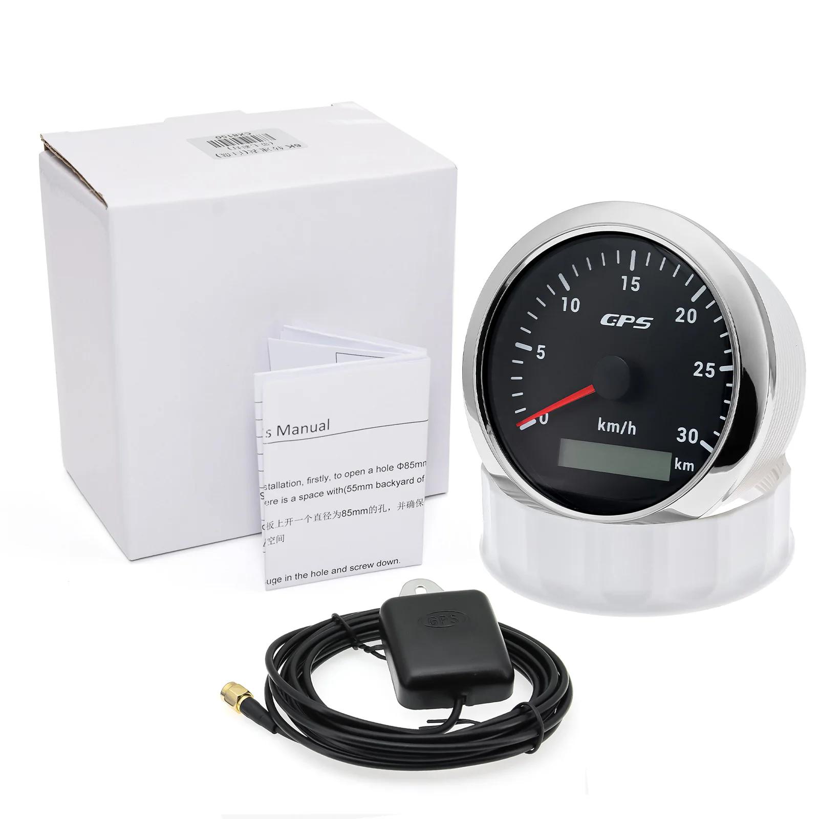 Jauge de compteur de vitesse GPS pour moto, bateau marin, camion, compteur de vitesse, antenne GPS, 