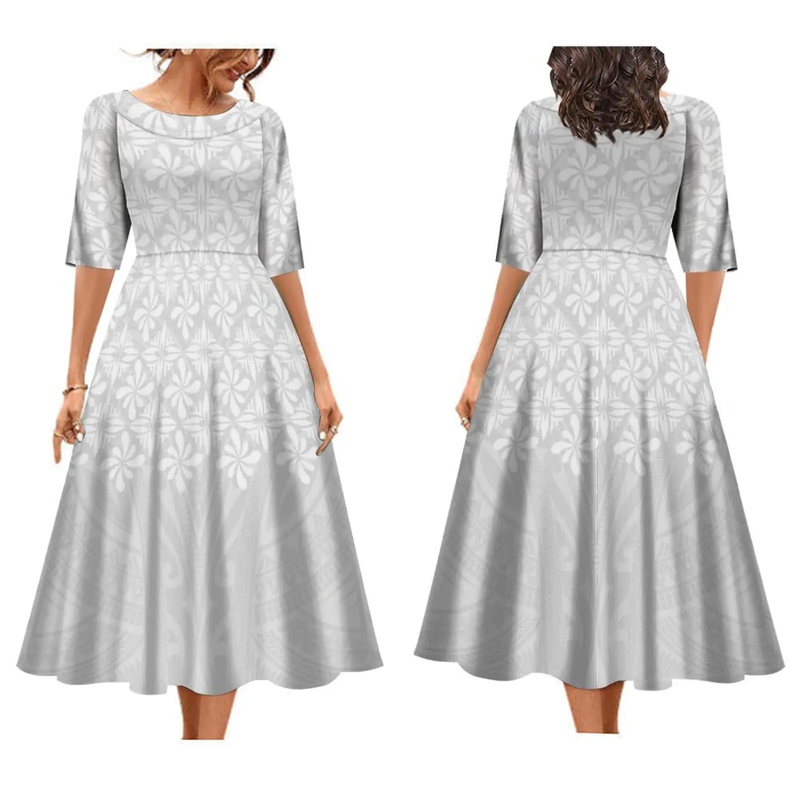 Robe mi-longue imprimée tribale, robe hawaïenne, robe éducative, cadeau de fête des mères personnali