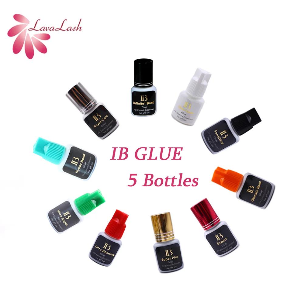 5 flacons de colle IB 5 ml, colle individuelle la plus forte à séchage rapide pour extensions de cil