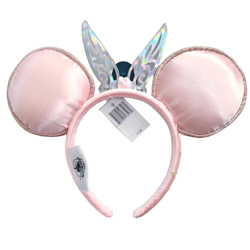 Nouveau serre-tête Disney Minnie Mouse avec oreilles brodées roses, petite clochette, pour cosplay d