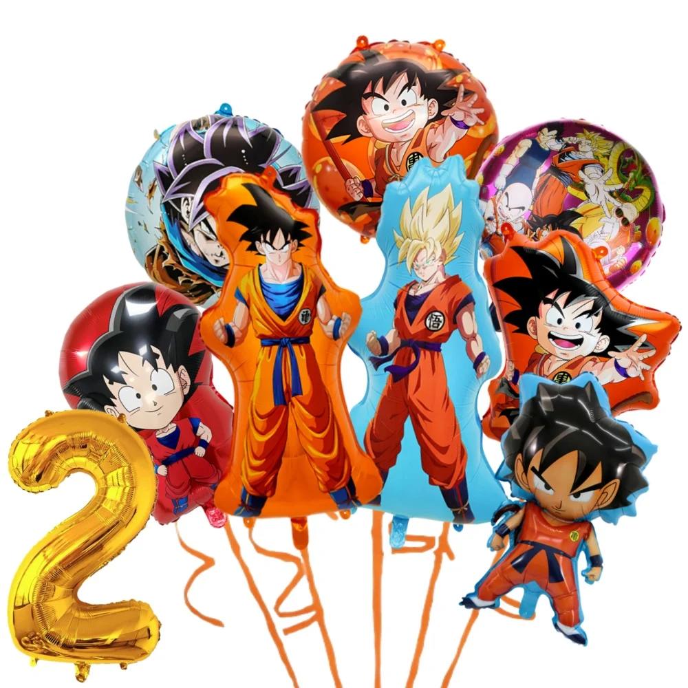 9 pièces Dragon Ball Z Ballons ensemble figurines d'anime Son Goku modèles feuille Ballon dessin ani