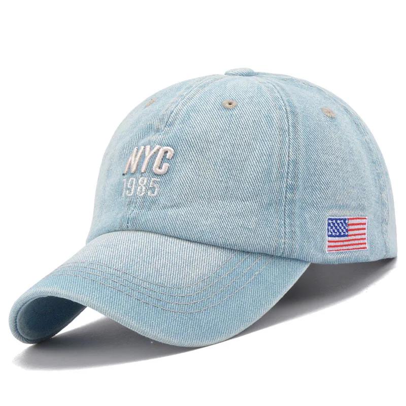 Mode NYC 1985 Broderie Denim Snapback Casquettes de Baseball Réglable En Plein Air Casual Adulte Lav