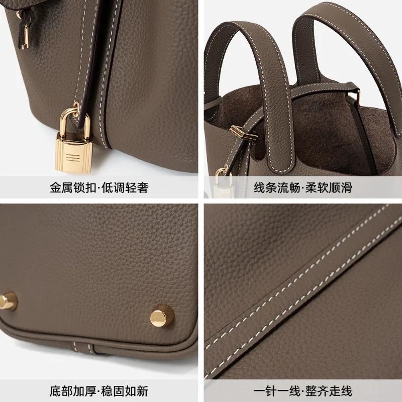Sac seau, sac pour femme en cuir véritable, sac panier de marché, sac de maman, sac de mariée, sac à