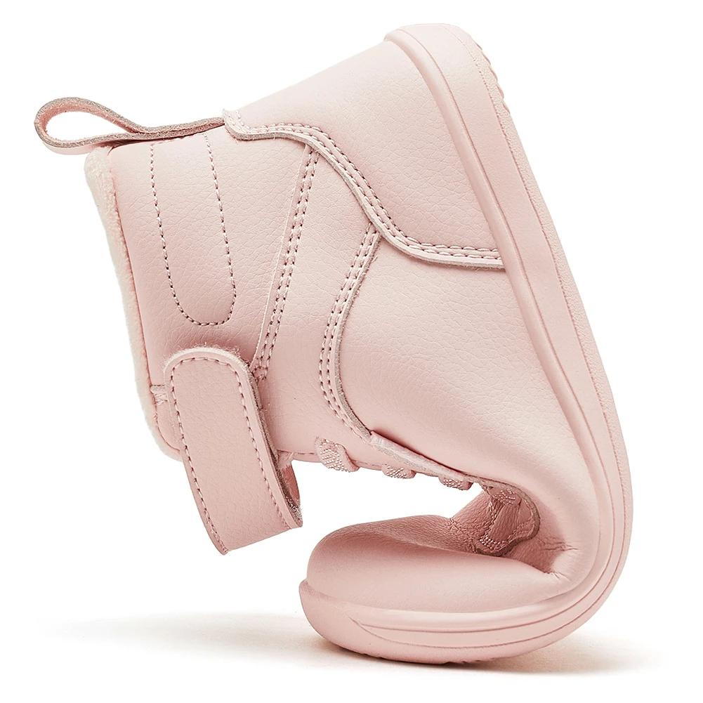 HOBIBEAR unisexe hiver pieds nus bottes enfants large orteil boîte fausse fourrure doublé cheville b