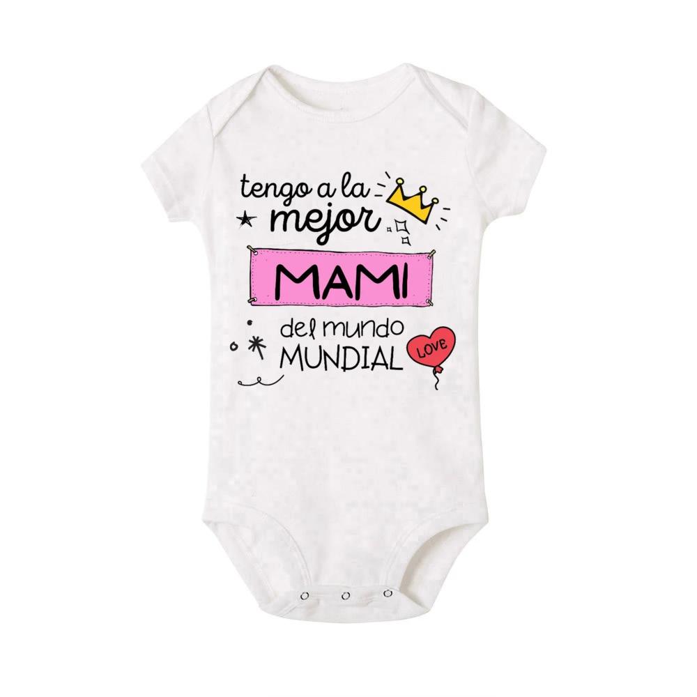 J'ai la meilleure maman et papa du monde, combinaison pour bébé imprimée espagnole, barboteuse à man