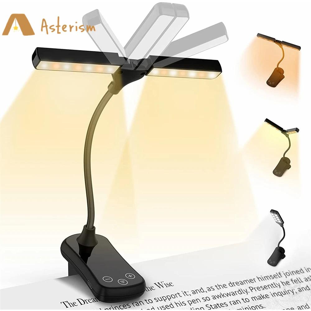 Lampe de lecture Rechargeable au lit, 2 LED réglables à clipser, lampe de lecture de livre Portable,