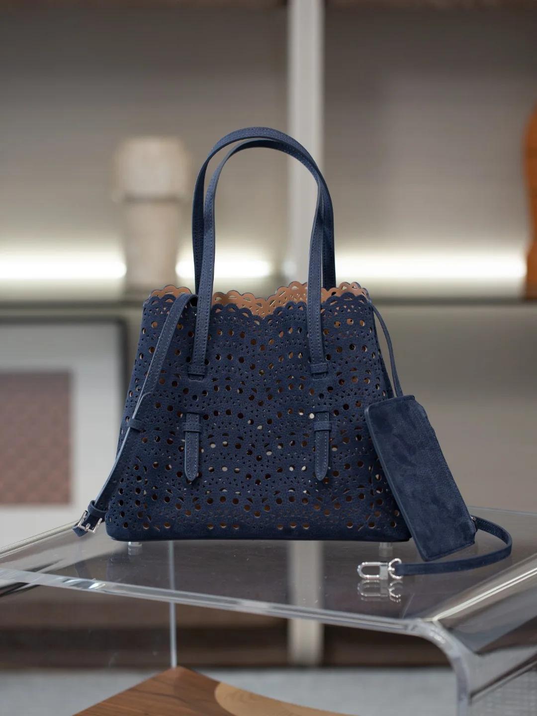 Nouveau sac de Shopping fourre-tout en cuir avancé vague évider panier rétro daim sac incliné à band
