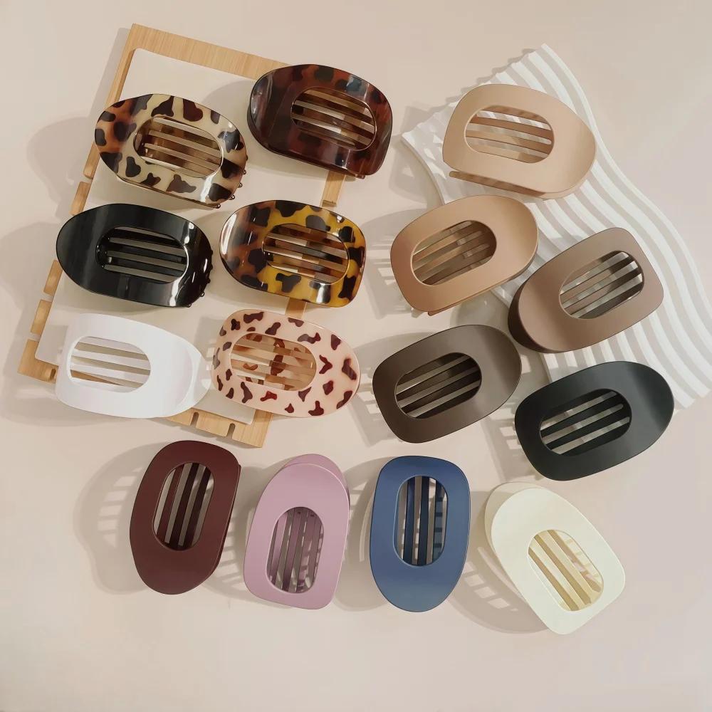 Pince à cheveux PC pour femmes, nouveau Design léopard mat incurvé plat, Barrettes de coiffure en ac