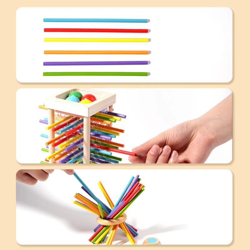 Bâton en bois interactif Parent-enfant, jouet puzzle d'entraînement à la réflexion spatiale pour deu