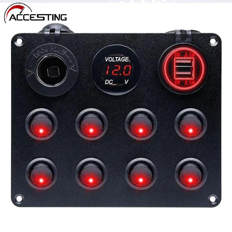 Panneau d'interrupteur à bascule, 5 boutons, 8 boutons, commande Usb pour voiture, camion, bateau ma