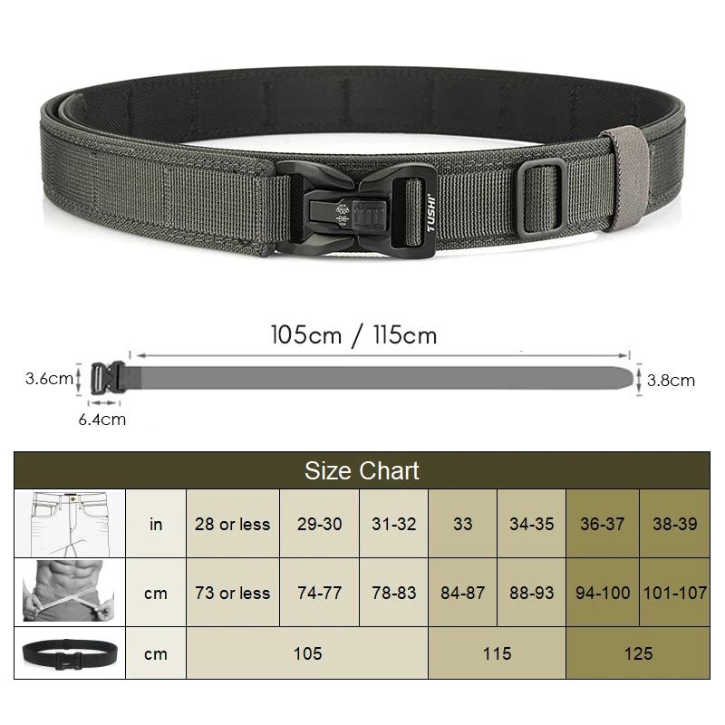 VATLTY Nouveau Ceinture de pantalon rigide pour hommes Boucle en métal Ceinture tactique militaire à