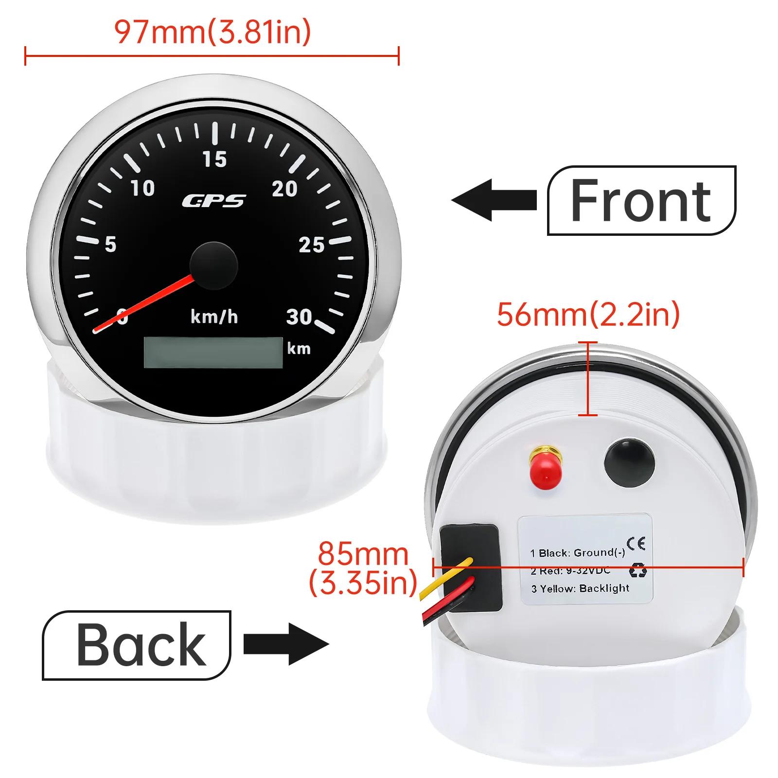 Jauge de compteur de vitesse GPS pour moto, bateau marin, camion, compteur de vitesse, antenne GPS, 
