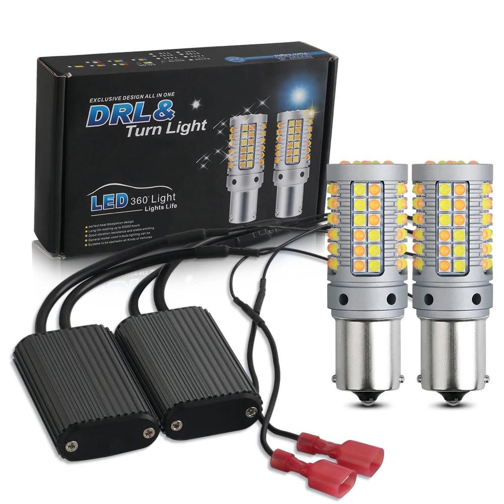 Ampoule LED Canbus 1156 P21W BA15S PY21W BAU15S 7440 W21W T20, clignotant DRL pour voiture, double M