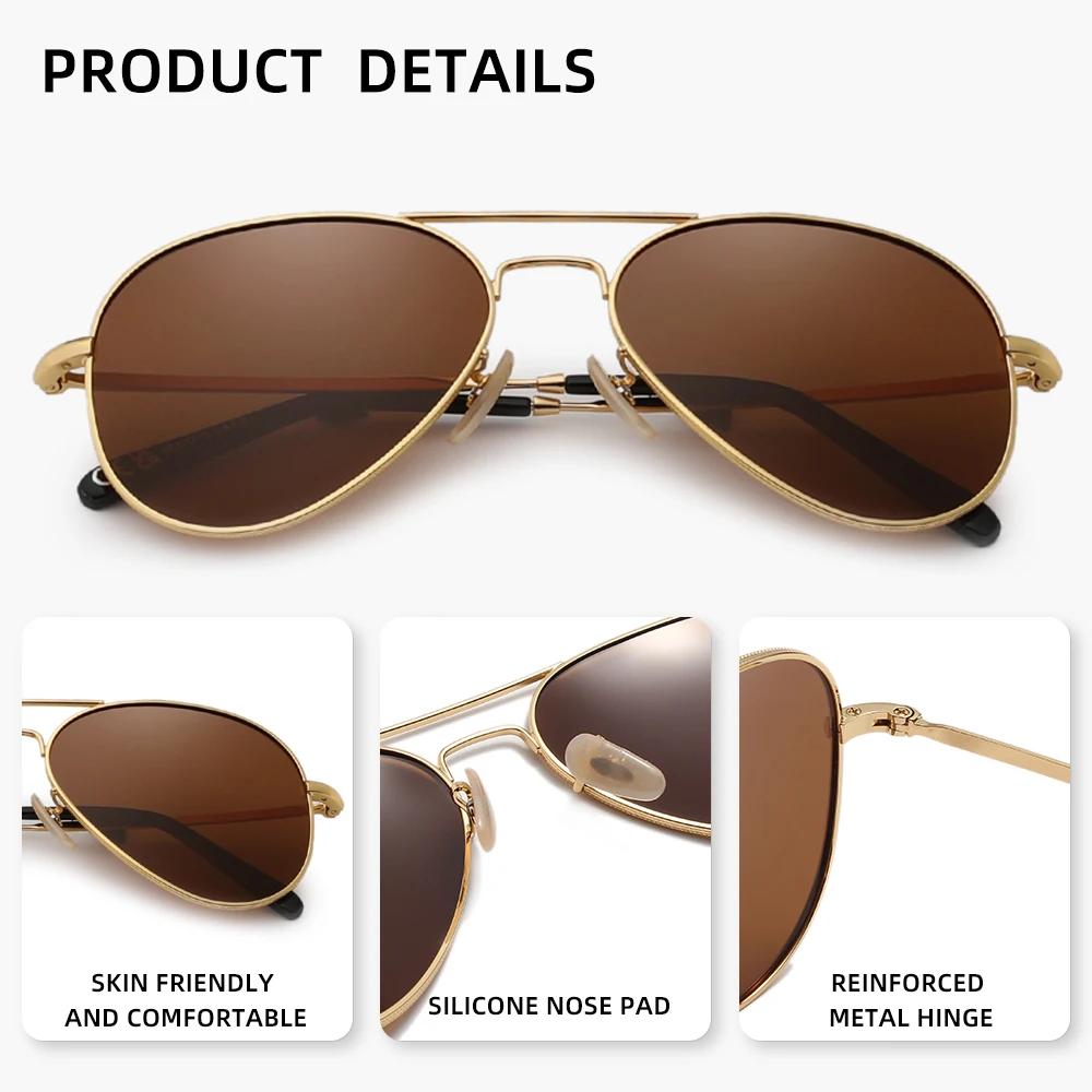 Lunettes De soleil polarisées pilote De mode pour hommes femmes conduite lunettes De soleil en métal