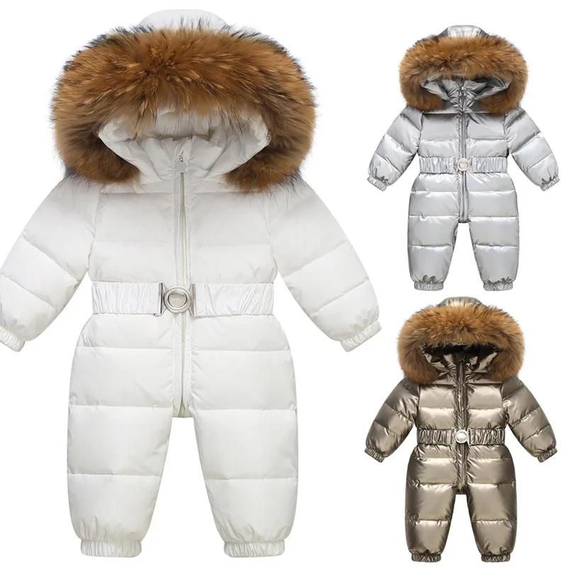 Doudoune imperméable à capuche en fausse fourrure pour enfants, salopette d'hiver pour enfants, comb