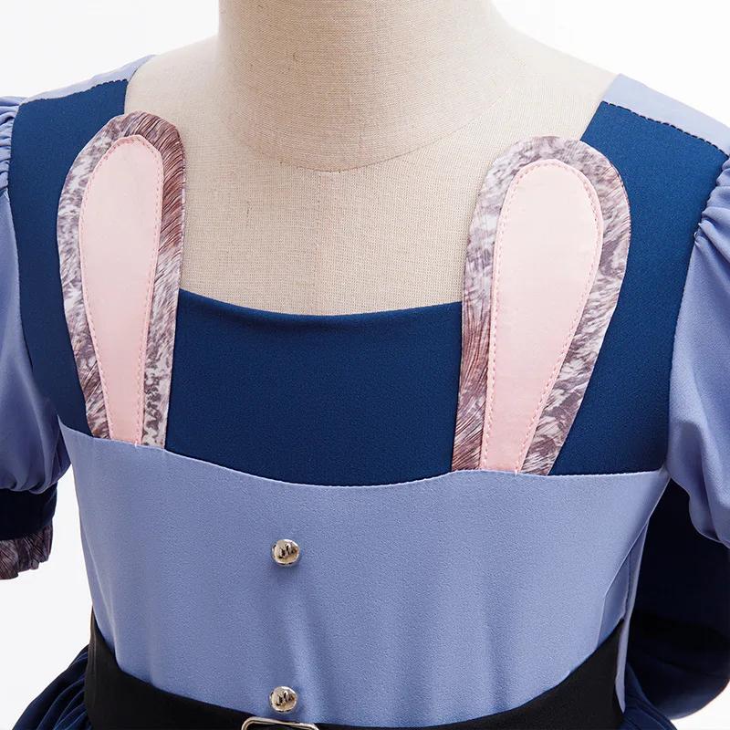 Costume de cosplay Disney Judy Hopps pour fille, robe de policière, costume de lapin Zootopia, dégui