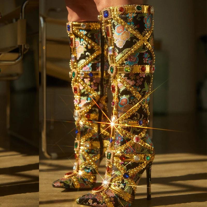 VEYKE-Bottes Hautes au Genou pour Femme, Chaussures à Talons, Travail Manuel, Sexy, Jolie tu, Parker