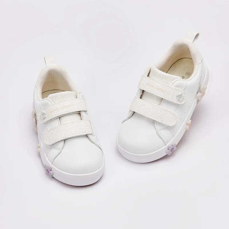 MACKid-Chaussures Plates à Fleurs Blanches pour Enfant Fille et Garçon, Souliers Décontractés à Seme