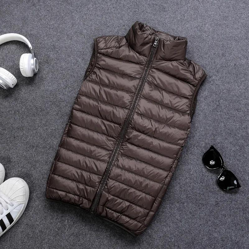 Automne et hiver hommes 90% duvet de canard blanc gilet décontracté léger vers le bas chaud solide s
