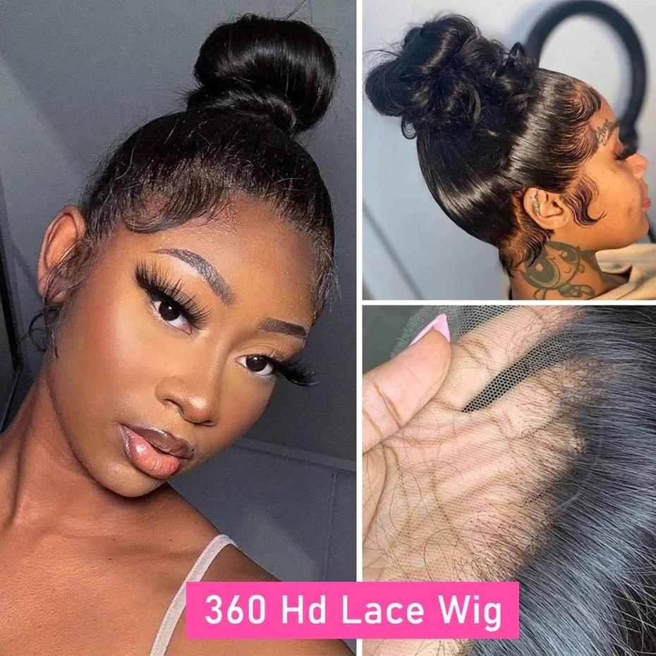 Perruque Lace Front Wig Body Wave Brésilienne Naturelle, Cheveux Humains, Pre-Plucked, 4x4, 13x4, 13