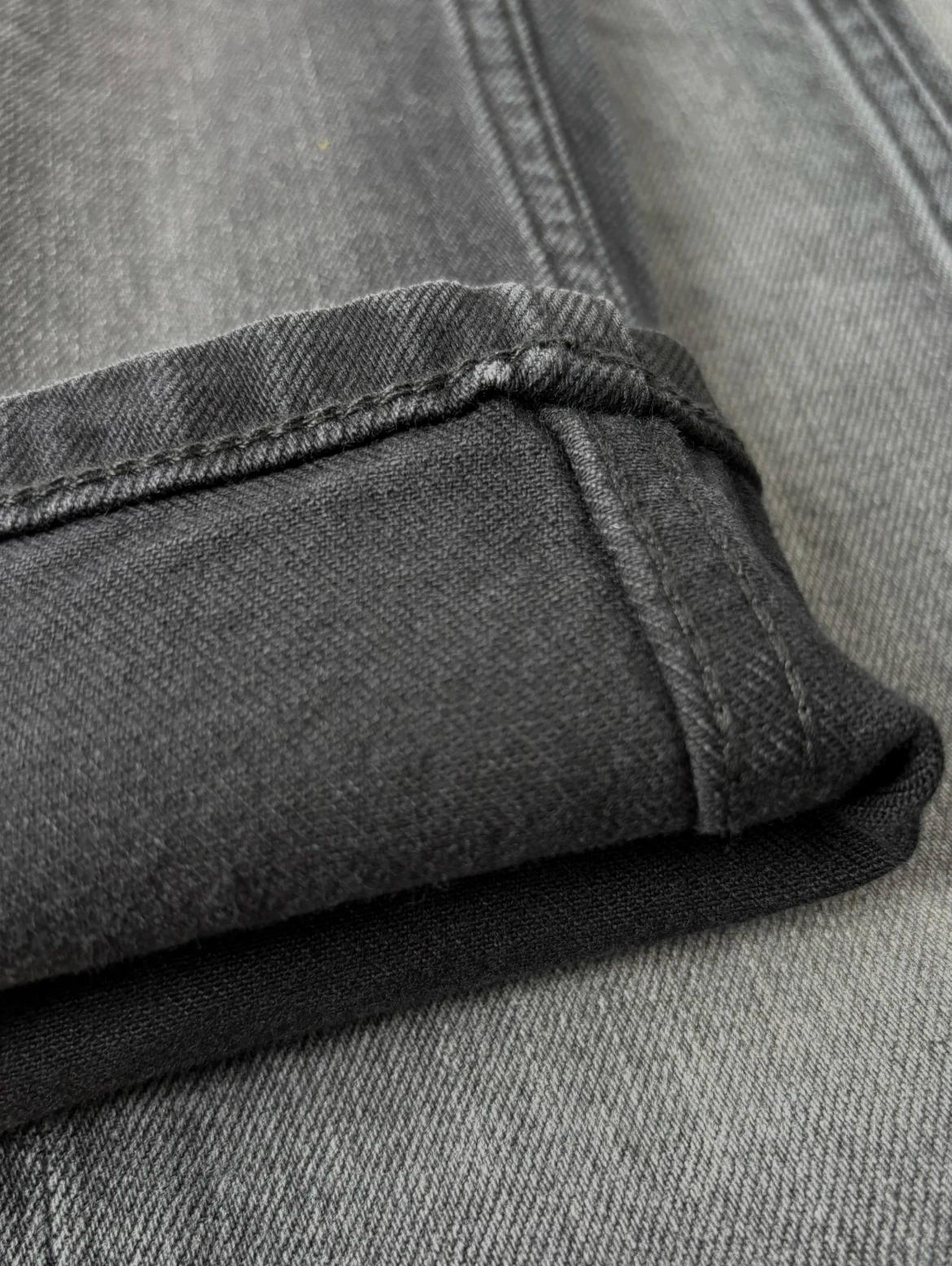 Jean droit ample pour hommes, délavé gris foncé Vintage, tenue quotidienne décontractée, confortable