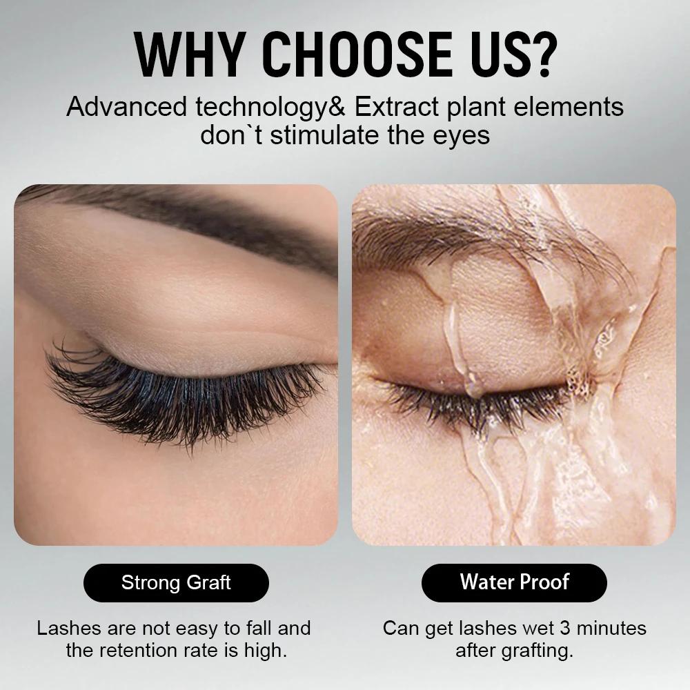 Colle à cils Gollee 0.5-1s séchage rapide, sans latex, 5ml, professionnelle, waterproof, pour extens