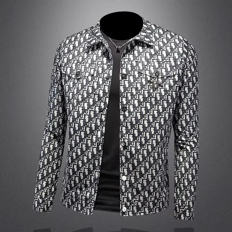 Veste imprimée à carreaux pour hommes, grande taille, col décontracté, vêtements d'extérieur, tendan