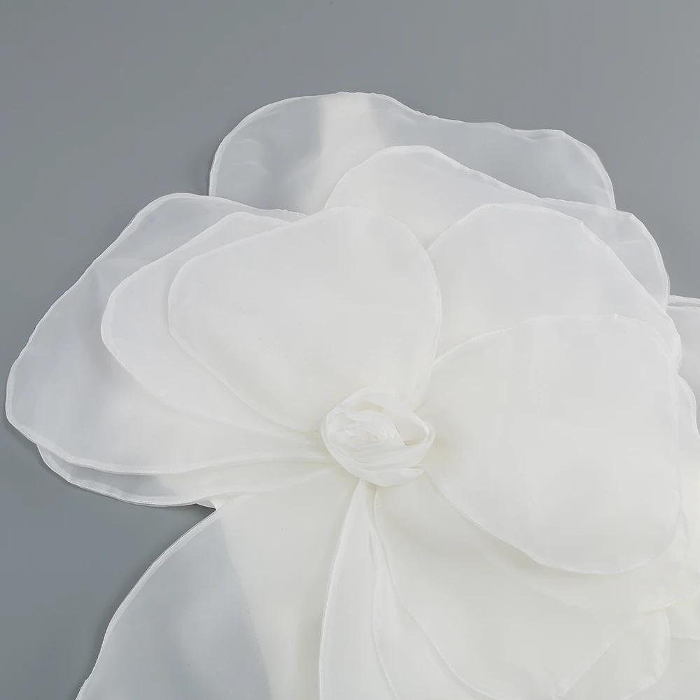 Robe d'été blanche à fleurs décoratives, tenue de soirée de mariage pour femmes, nouveau style obliq