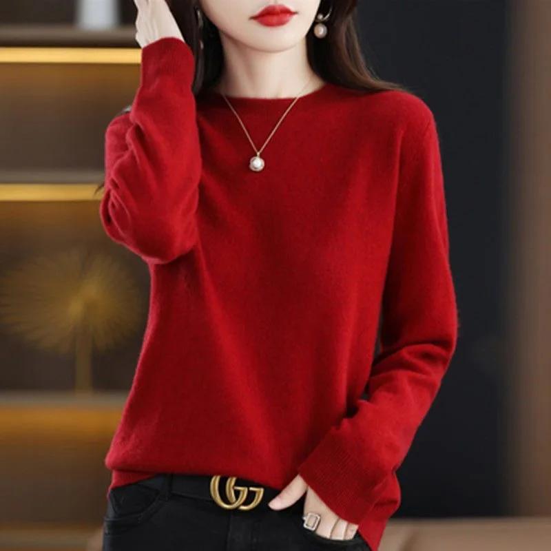 Nouveau femmes pull col rond automne hiver basique pull chaud décontracté Pulls pulls mode coréenne 