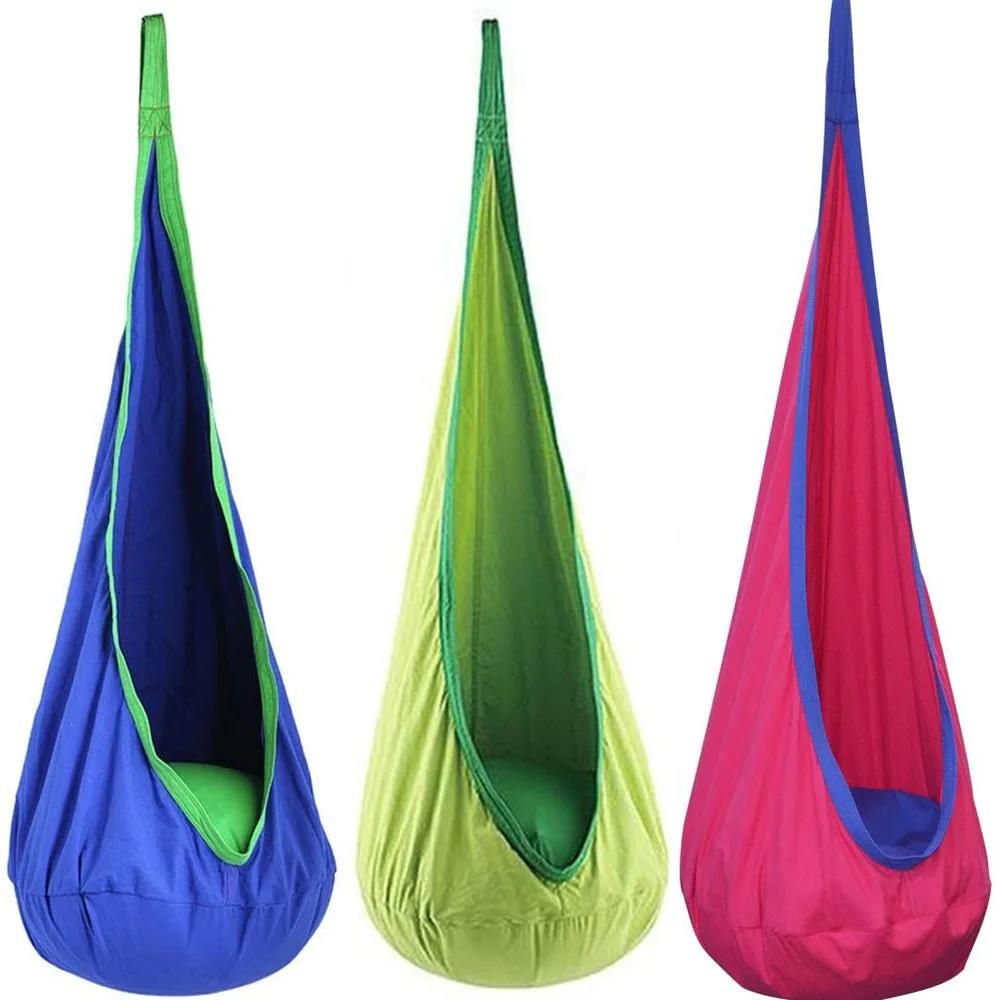 Chaise suspendue pour enfants, lit balançoire Portable en tissu Parachute, modèle de cour intérieure