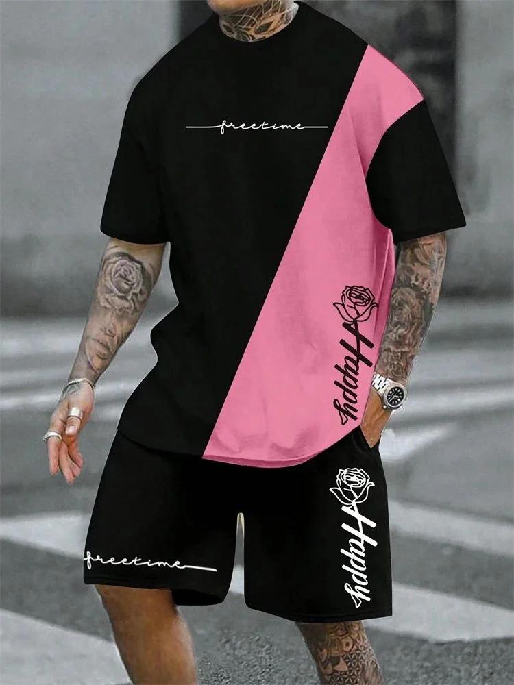 T-shirt à manches courtes et col rond pour homme, short à cordon de serrage, respirant, à séchage ra
