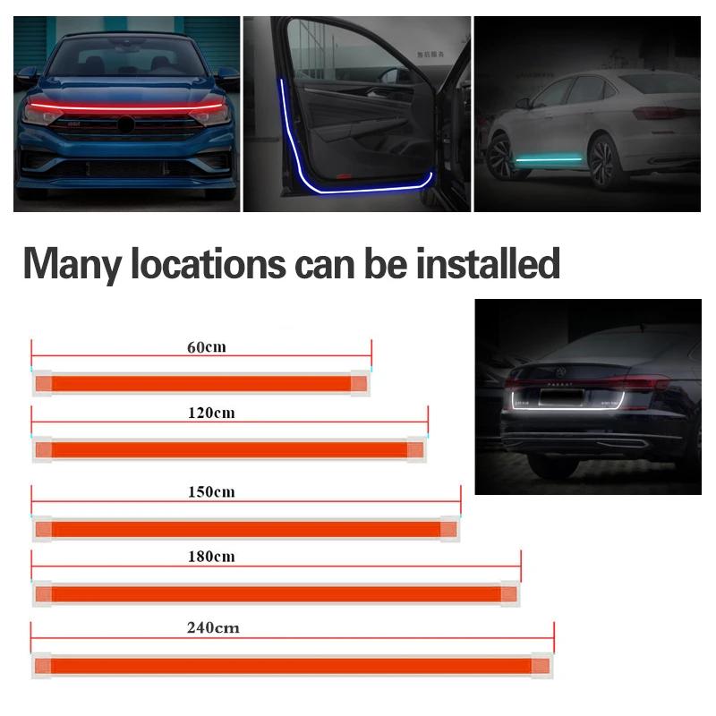 Feux de démarrage flexibles universels pour VW Volkswagen Touareg, lampe à LED avant de voiture, feu